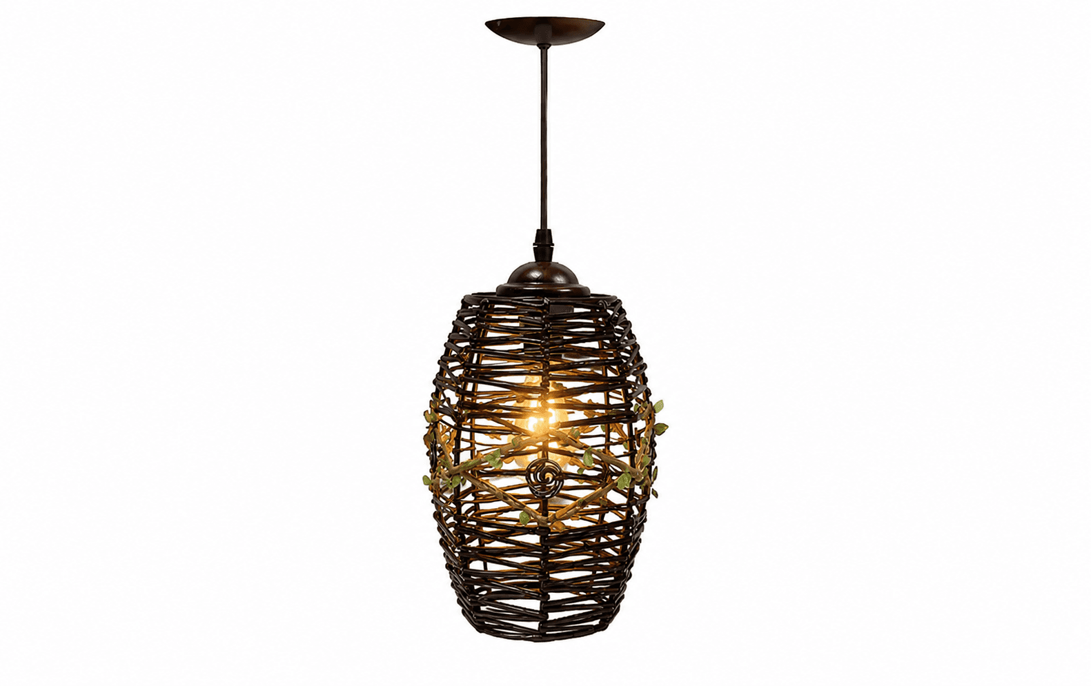 Lámpara Colgante Artesanal de Ratán 1 luz