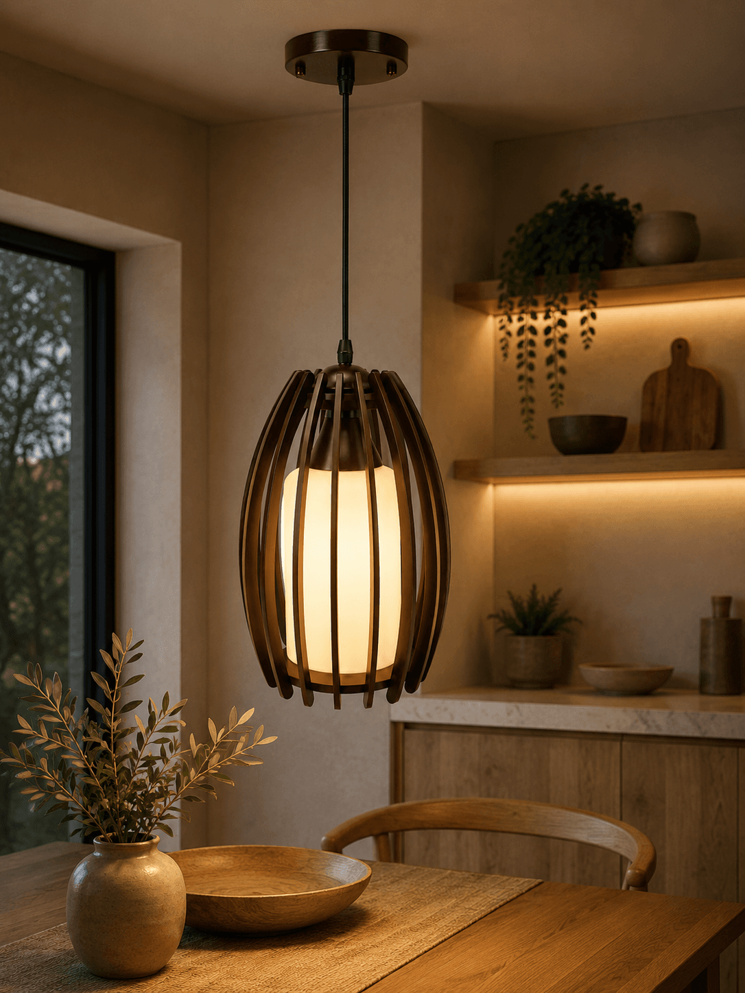 Lámpara Colgante Ovalada 1 Luz