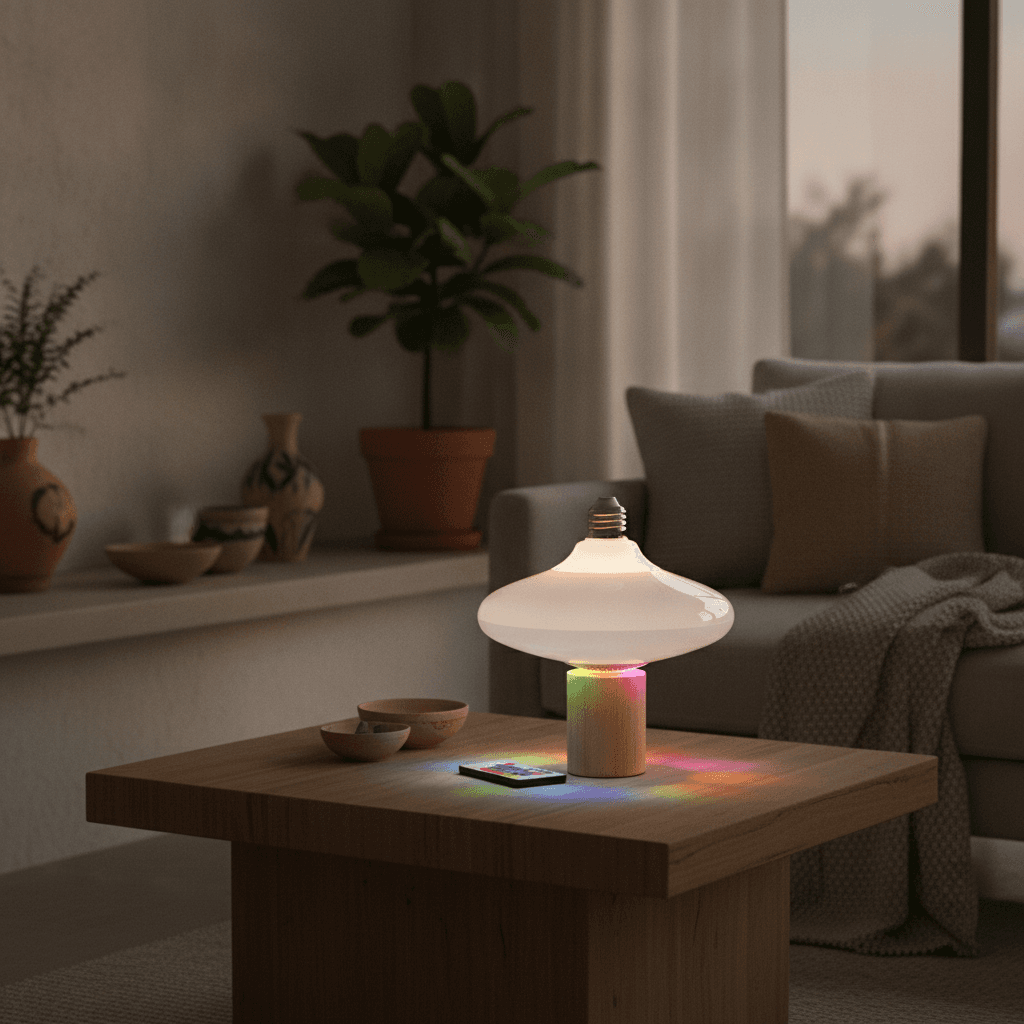 Ampolleta Ovni E27 48W RGB con Bluetooth y Control Remoto