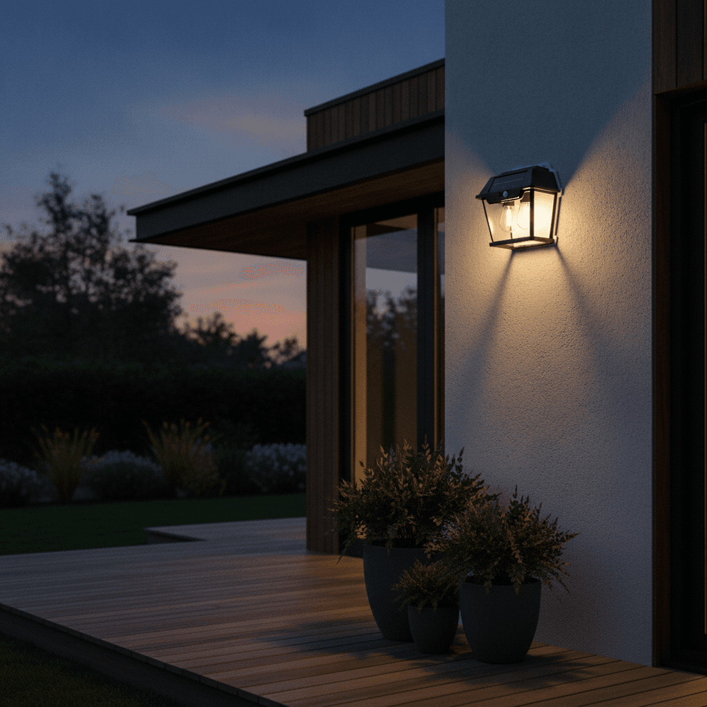 Aplique Solar LED 2 Luces 1200 lm con Sensor de Movimiento