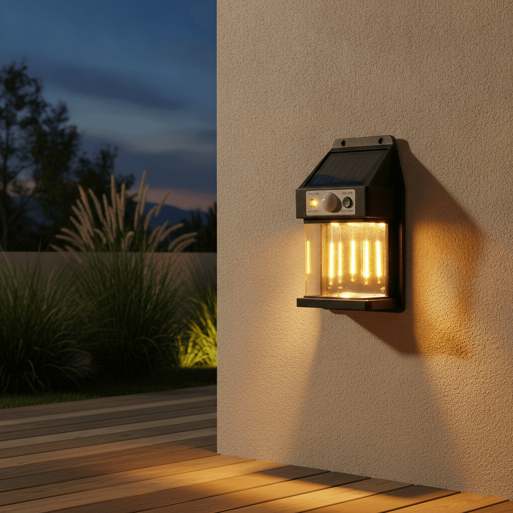 Aplique Solar LED 2W con Sensor de Movimiento