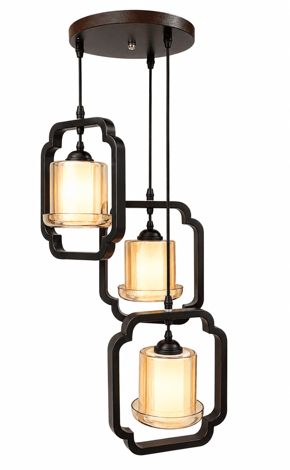 Lámpara Colgante Diseño Geométrico 3 luces