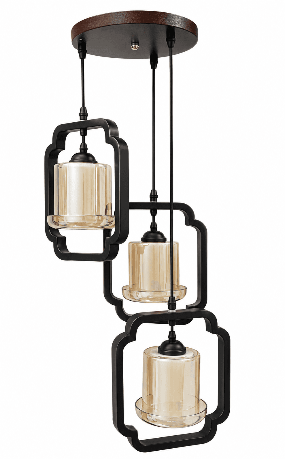 Lámpara Colgante Diseño Geométrico 3 luces