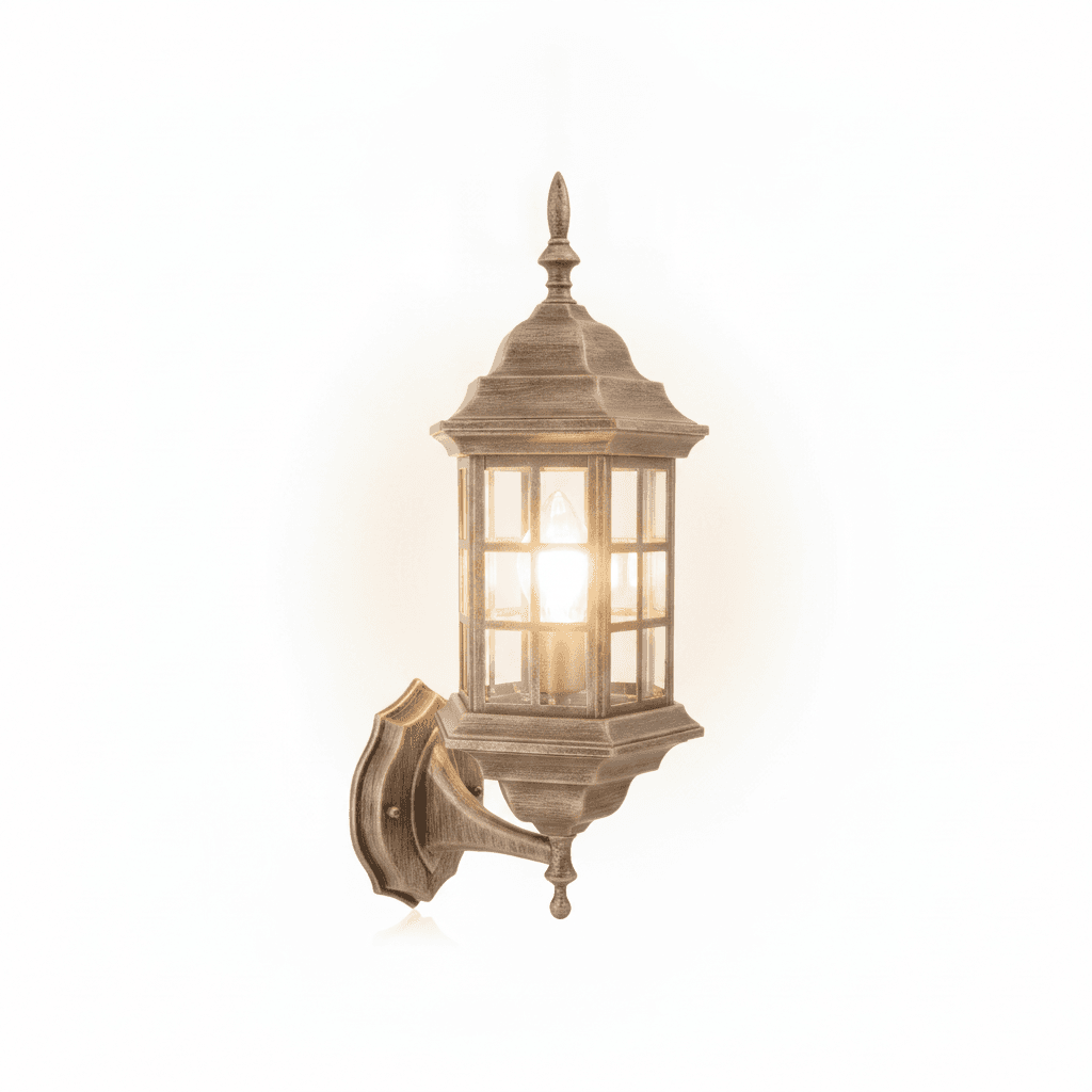 Farol Casita Muro Mediano Envejecido