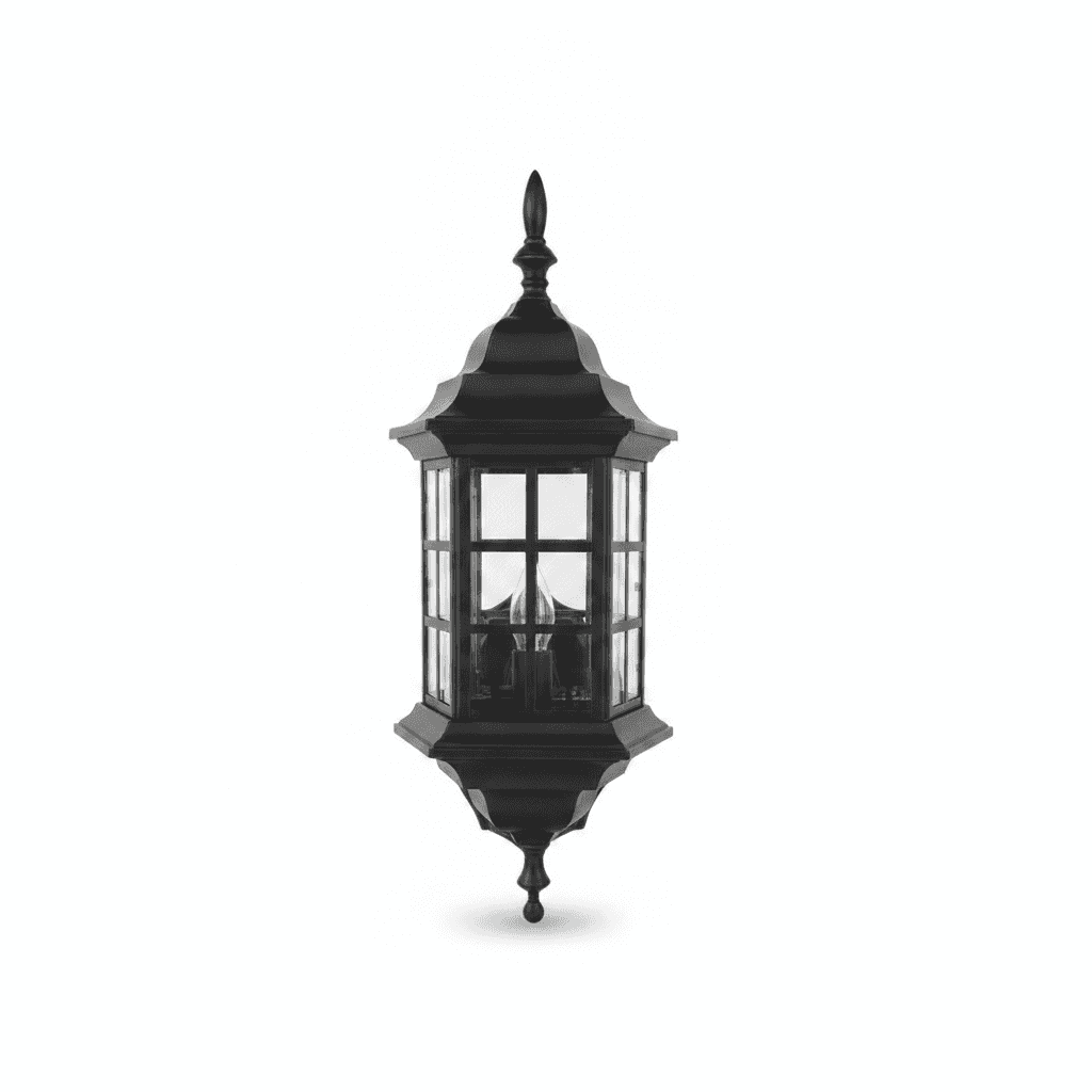 Farol Casita Muro Mediano Negro