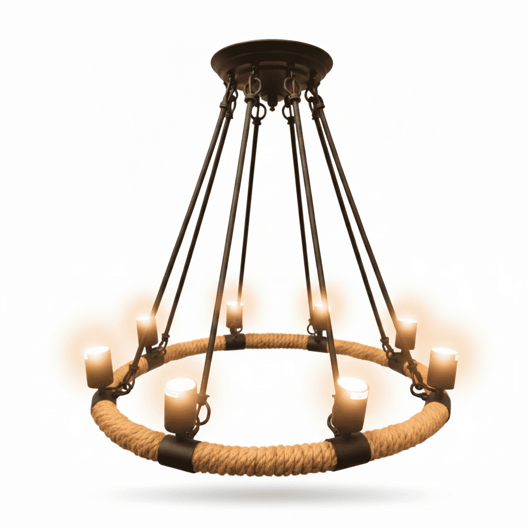 Lámpara Colgante Cuerda 6 Luces