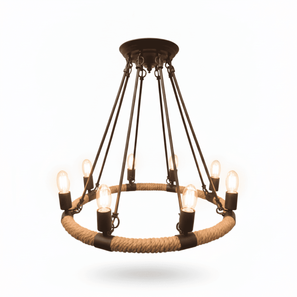 Lámpara Colgante Cuerda 8 Luces