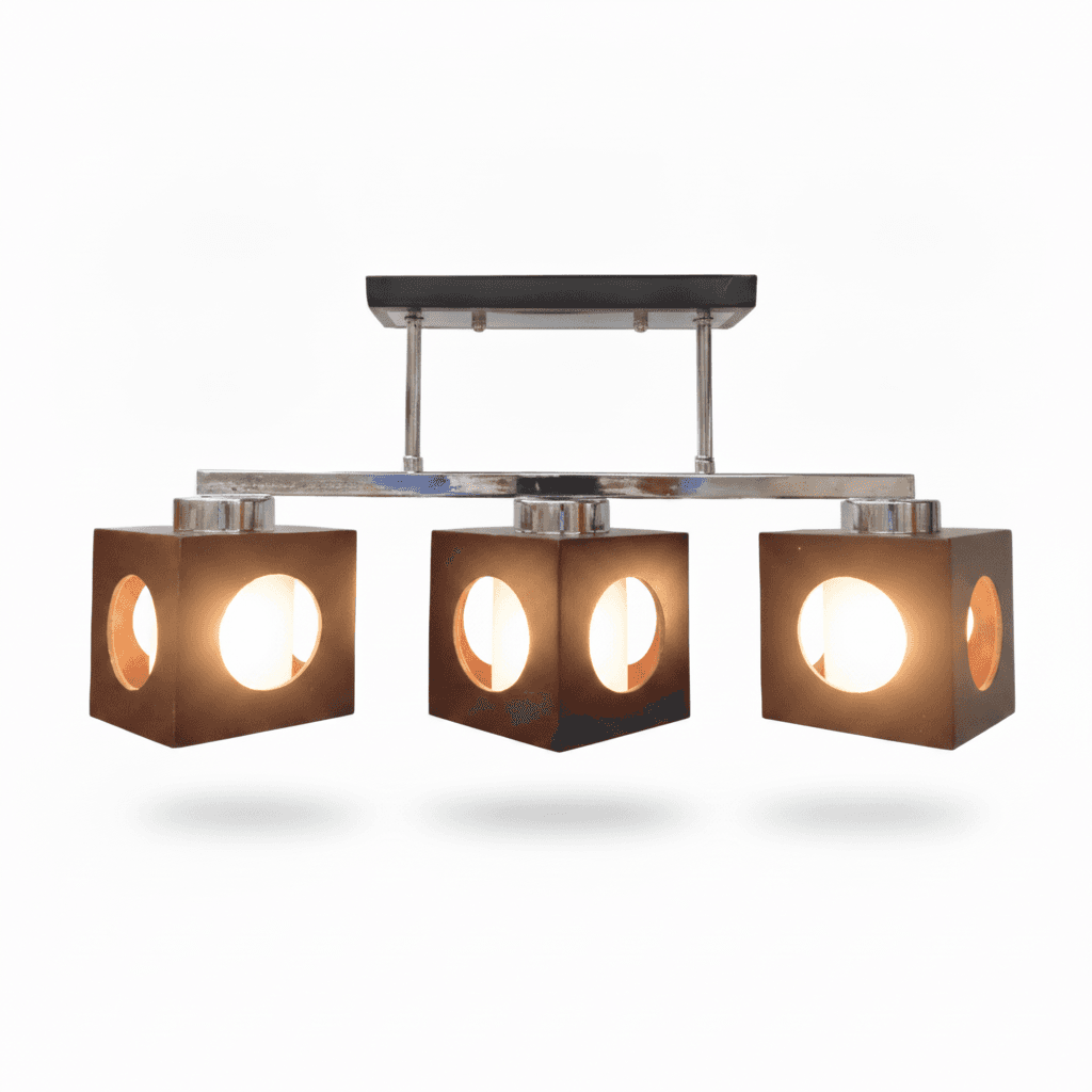 Lámpara Colgante Madera 3 Luces