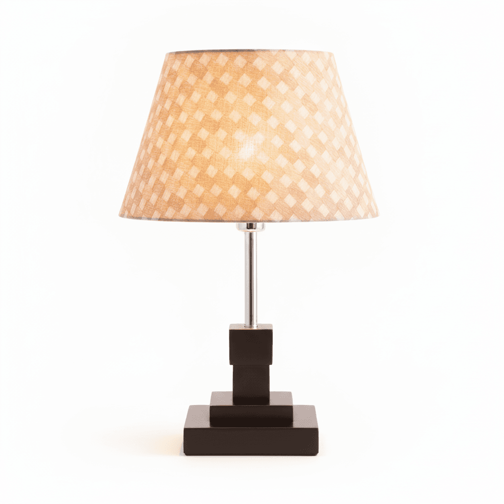 Lámpara De Velador Madera C/Pantalla