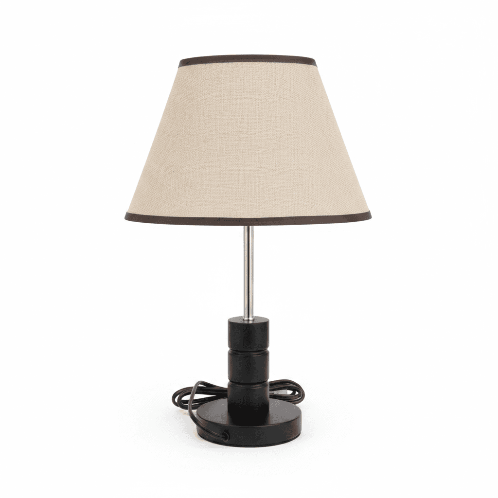 Lámpara De Velador Madera C/Pantalla
