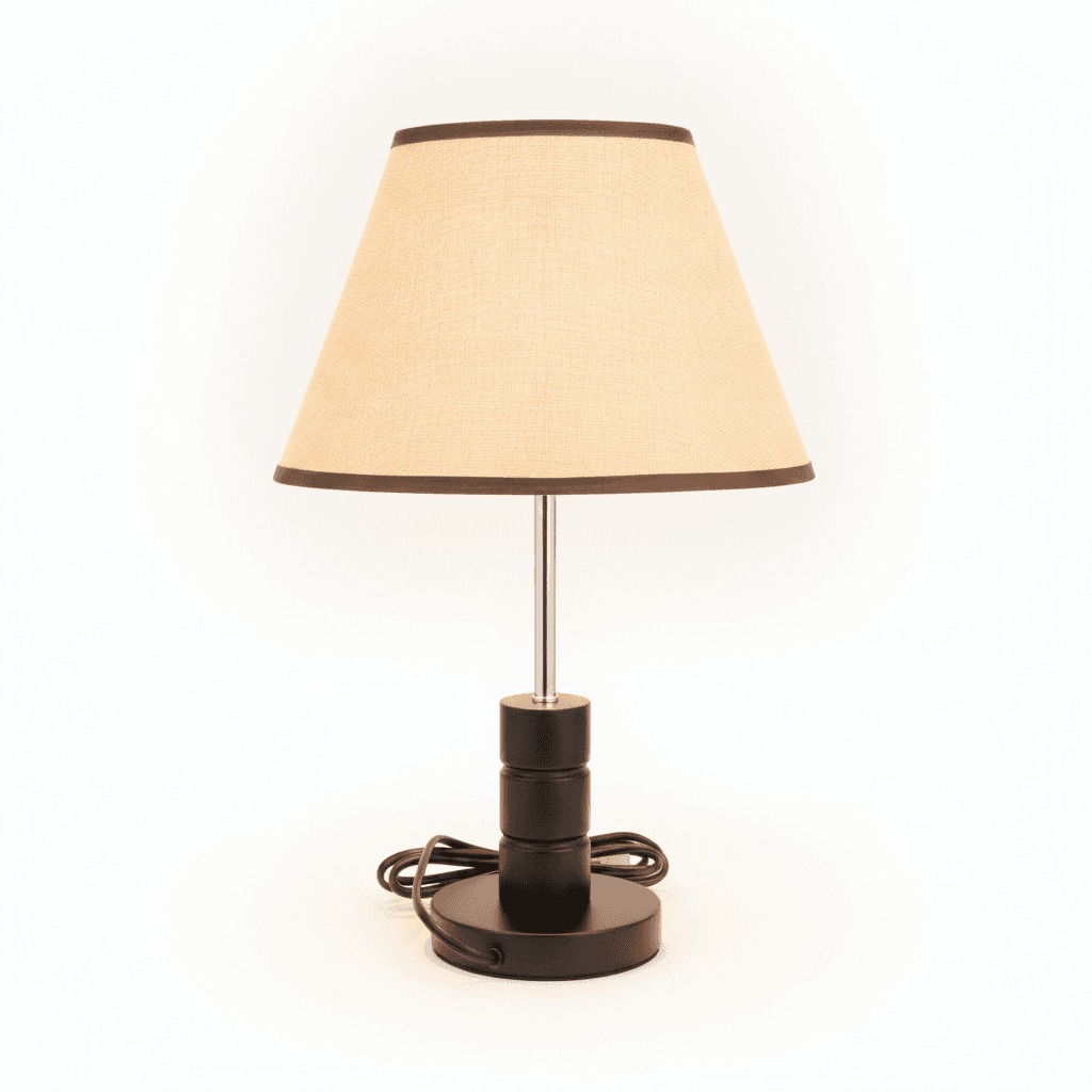 Lámpara De Velador Madera C/Pantalla