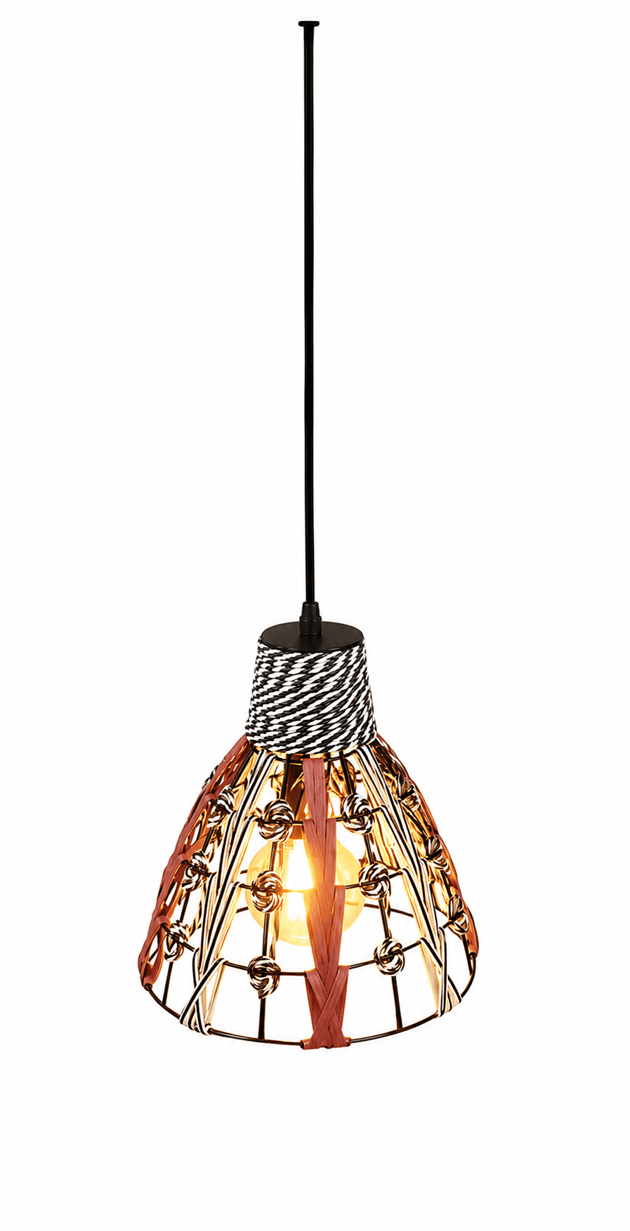 Lámpara Colgante Artesanal Mimbre 1 Luz
