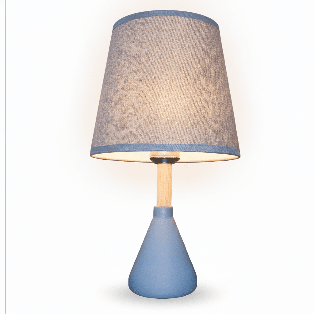 Velador Madera 1 Luz Azul