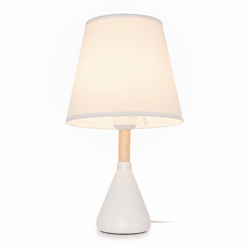 Velador Madera 1 Luz Blanca