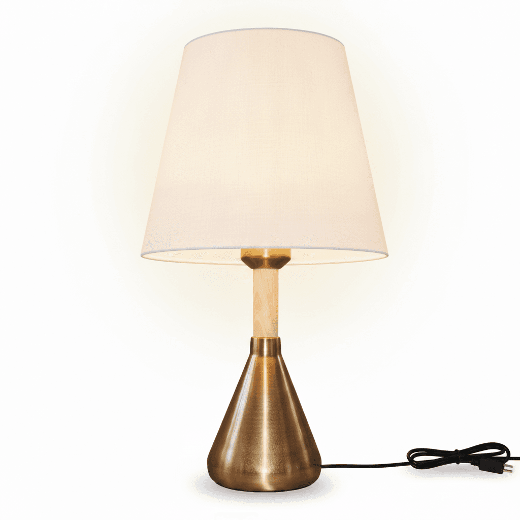Velador Madera 1 Luz Fumé