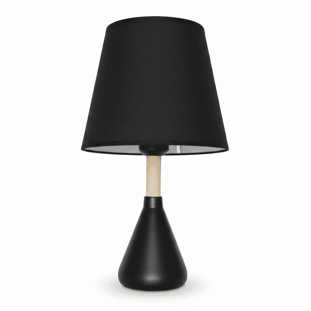 Velador Madera 1 Luz Negra