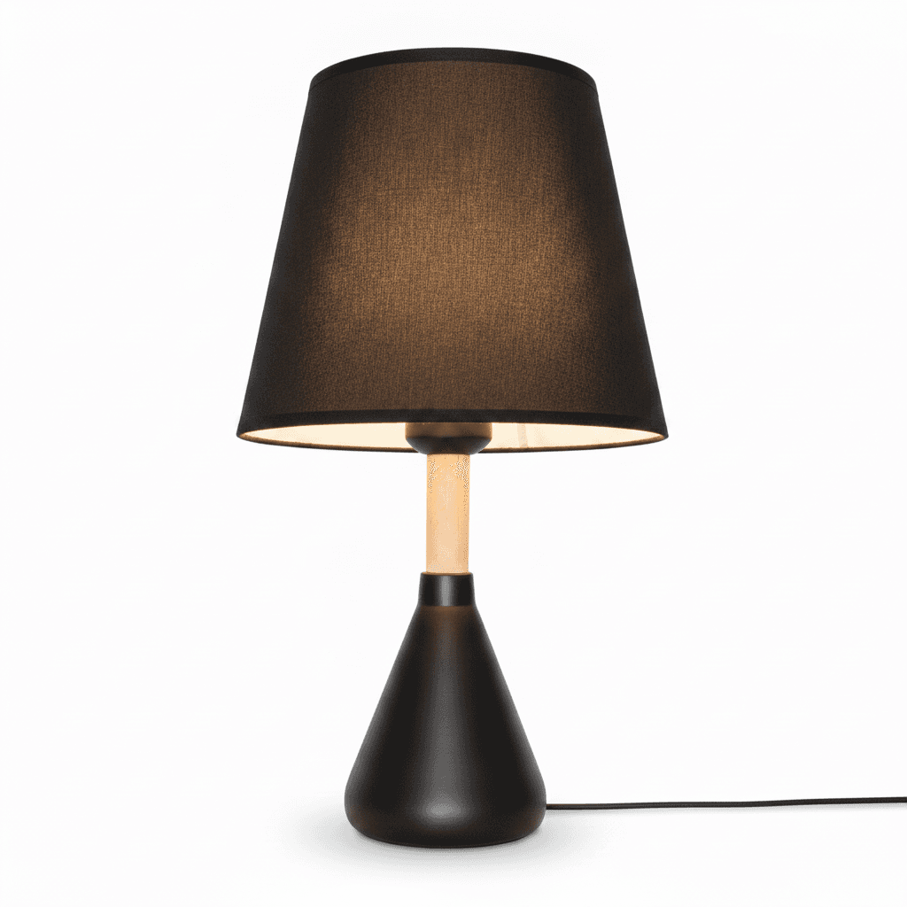 Velador Madera 1 Luz Negra